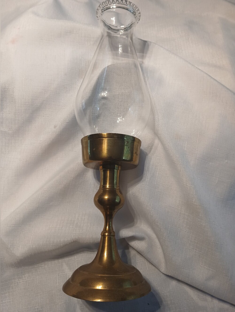 Brass Glass Hurricane Candle Holder